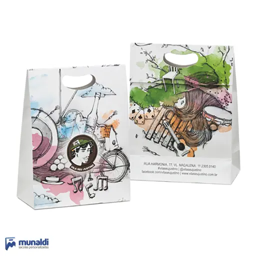 Sacolas de Papel Branco com Logotipo em Campinas